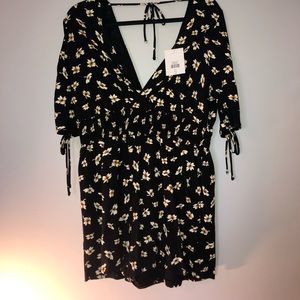 Top shop back and yellow flower romper